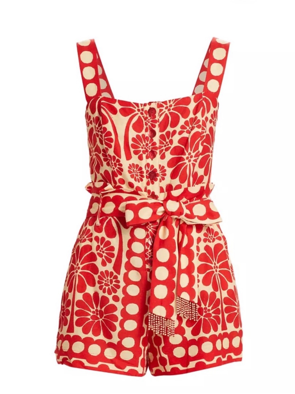 Palermo Belted Linen-Blend Romper